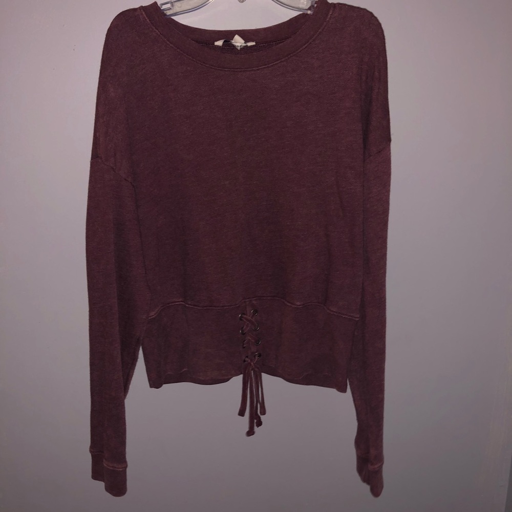 American eagle lace up sweater